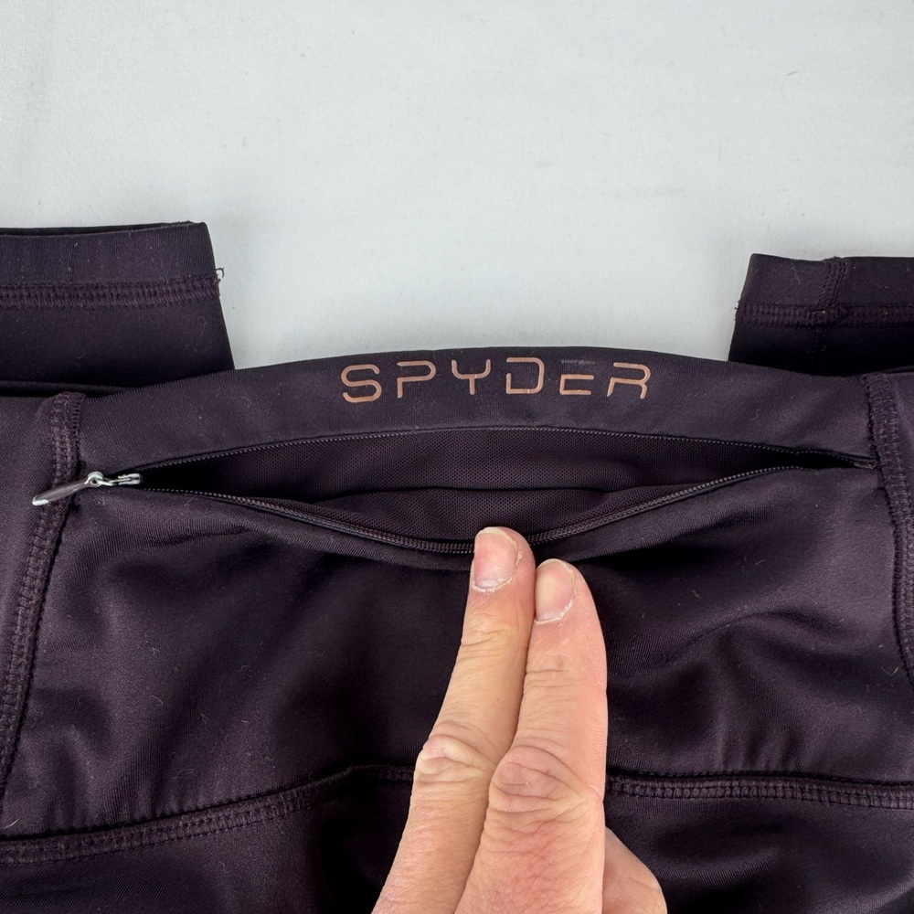 Spyder Women’s Fleece Lined Plum Athletic Leggings - Picture 4 of 7